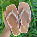 Chinelo Love Collors Rose Miçanga
