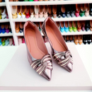 Sapatilha Luxo cruzada Prata Velho com Dourado