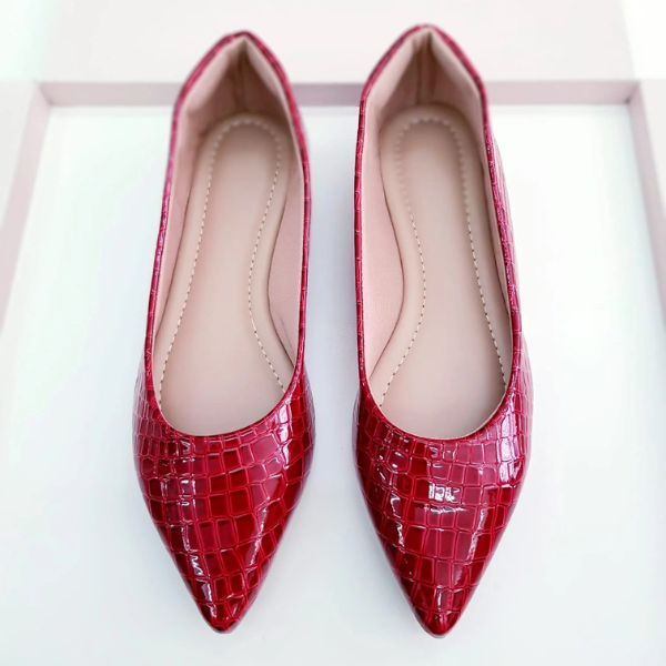 Sapatilha Prime bico fino alongado Vermelho Croco