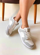 Tênis Inspiração Feminino Cinza Com Cadarço