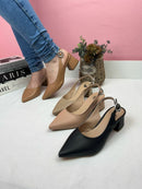 Scarpin Salto Bloco Chanel Nude