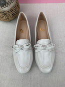 Mocassim Bico Quadrado Off-White Alice