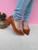 Scarpin Salto Bloco Caramelo Queimado