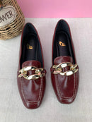 Mocassim Bico Quadrado Off-White Corrente