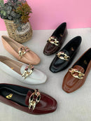 Mocassim Bico Quadrado Marrom Café Corrente -