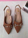 Sapatilha Slingback Bico Fino Caramelo