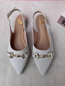 Sapatilha Slingback Bico Fino Branca